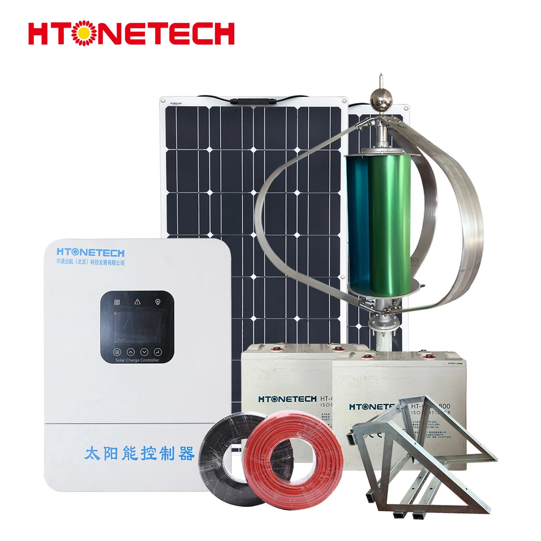 Htonetech 460W Mono Solar Panel Wholesalers 7.5 Kw off The Grid Solar System China Portable Wind Power Generation System with Wind Power Turbine Generator 48V
